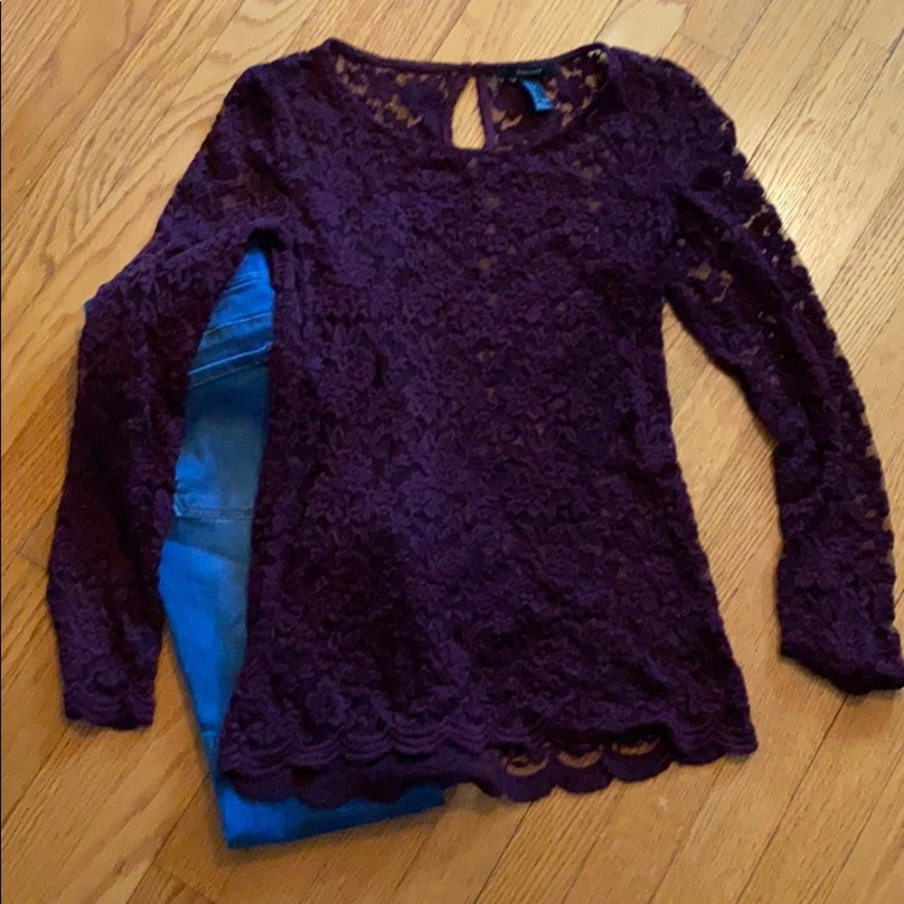 Long sleeve lace top